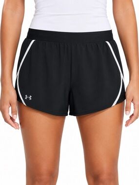 Under Armour HeatGear Loose Running Shorts Black White Women’s M